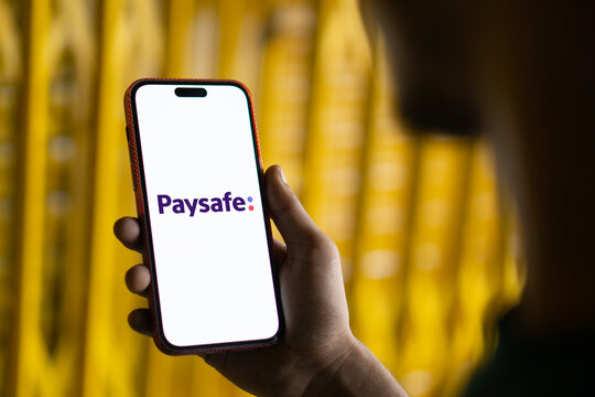 Dhaka, Bangladesh- 28 Sep 2024: Paysafe logo is displayed on smartphone.