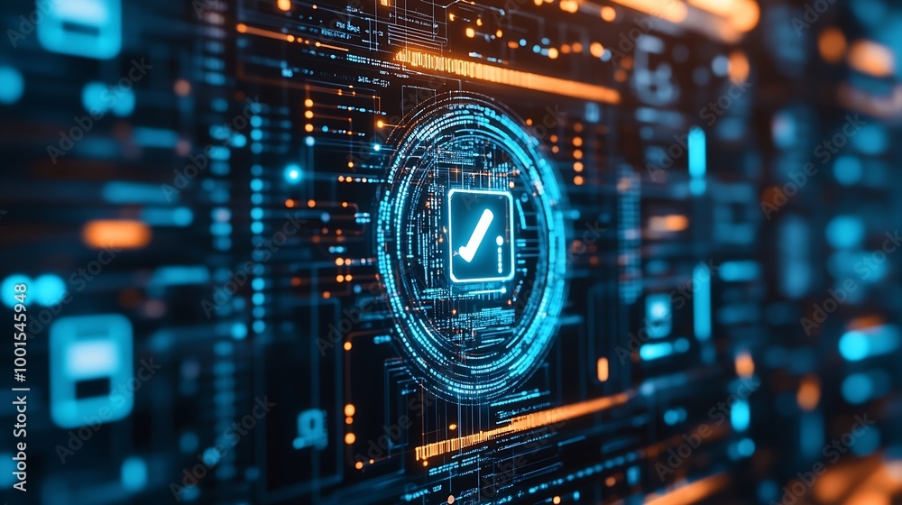 Poster Network security system Personal Data Information and Cyber Security Technology Concept : Generative AI