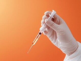 Close-up of a scientist's hand using a micropipette, precise liquid handling, laboratory tool