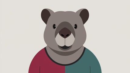 Fototapeta premium Illustration of a Cheerful Wombat Character