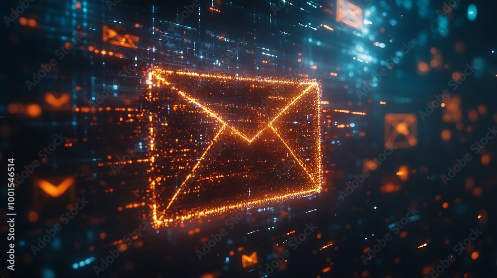 Fototapete Email Protection Security from Spam virus Internet network Secure data email Security protection notification on internet letter security protect junk and trash mail and compromised in : Generative AI
