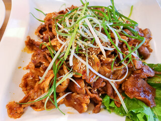 korea food. stir fried spicy pork