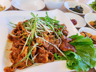 korea food. stir fried spicy pork