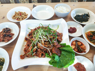 korea food. stir fried spicy pork
