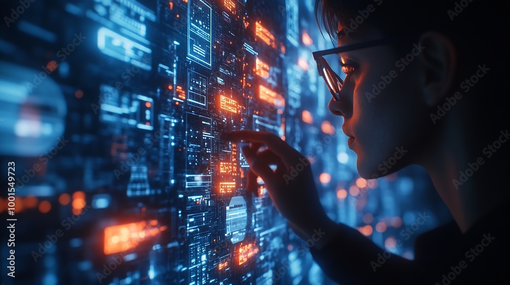 Aufkleber Cyber security concept Professionals use artificial intelligence AI and techniques to protect organizations from potential threats Protecting networks systems and programs from digital : Generative AI