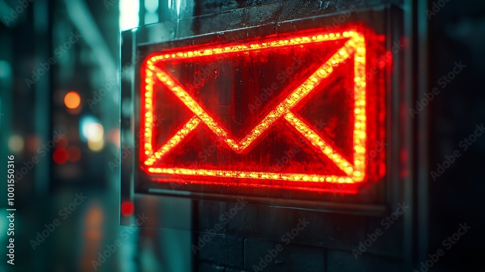 Poster Alert Email inbox and spam virus with warning caution for notification on internet letter security protect junk and trash mail and compromised information : Generative AI