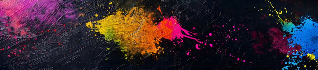 Vibrant Neon Rainbow: Abstract Watercolor Background