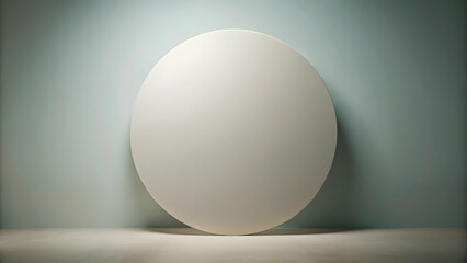 Round Canvas Mockup: A blank, circular canvas sits on a soft, textured surface, illuminated by a gentle spotlight.