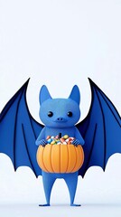 Obraz premium Adorable Bat Holding a Heart