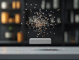 Technical illustration of a dynamic load impact test on materials, material science, impact resistance concept