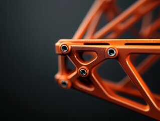 Detailed illustration of a complex truss bridge structure, tension and compression forces visualized with color codes, engineering mechanics, structural integrity concept