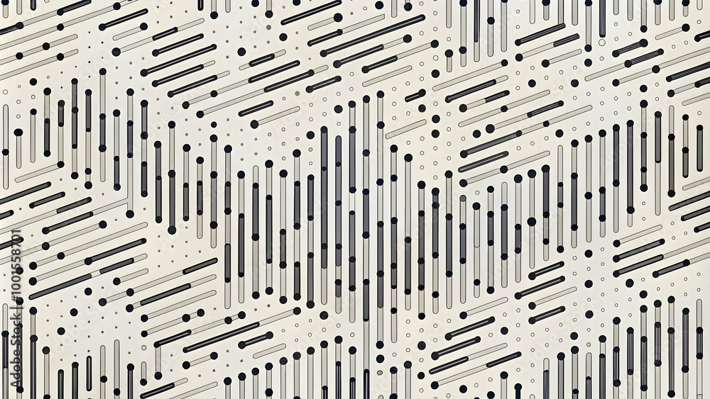 Poster abstract geometric pattern: a seamless, minimalist pattern of intersecting lines and dots, creating 