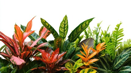Obraz premium Chic modern plant with bold, vivid foliage and unique textures on a white background