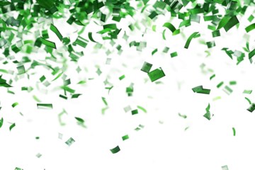 Elegant Green Confetti for Special Occasions Isolated on Transparent Background