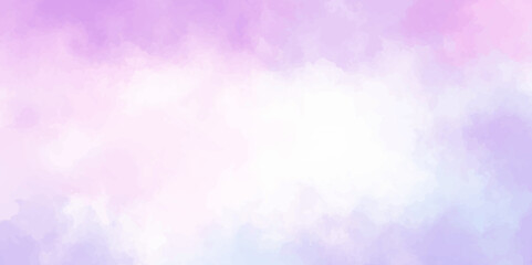 Abstract design with sky blue cloud background smooth light sky blue, pink and purple shades. Abstract painting banner.  Multiple color design and watercolor design in illustration. purple, green, art