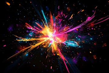 Naklejka premium Vibrant Night Sky Fireworks