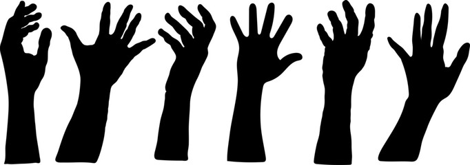 Fototapeta premium black hands poses with different angle set