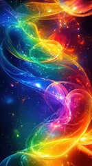 Fototapeta premium Swirling neon lights in vivid colors create an energetic and mesmerizing backdrop