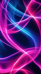 Obraz premium Swirling neon lights form a bold and colorful background, enhancing the dynamic ambiance