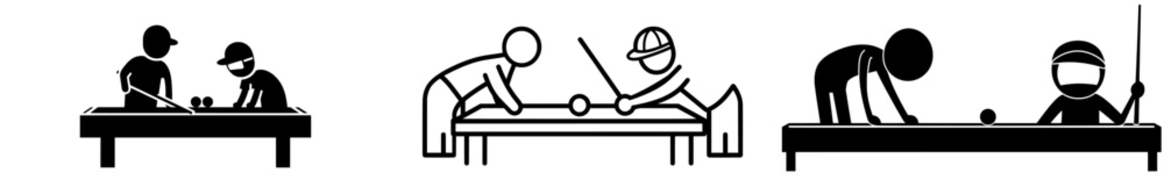 recommend clip art: Billiards table with cues and balls. Cartoon pool table with cue and ball. Playing tools. Billiard table and snooker table.