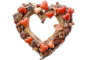 Vintage Heart-Shaped Frame for Nostalgic Decor Isolated on Transparent Background