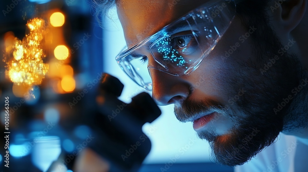 Fototapete Man using tools AI technology smart robot science and artificial intelligence technology and innovation futuristic and global connection for providing access to information and data on : Generative AI