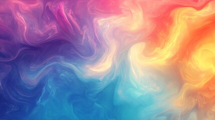 Fototapeta premium Abstract swirling blue, pink and orange paint background.