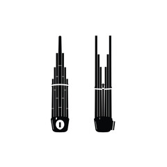 Traditional musical japan instrument logo illustration, sho silhouette is suitable for music shops and communities	
