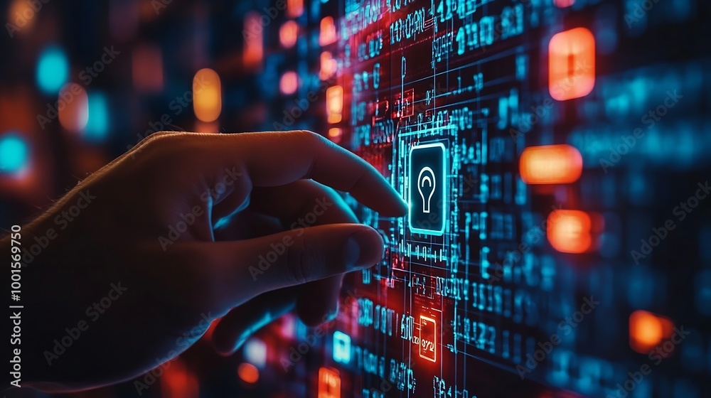 Aufkleber Business person explore the core of cyber security Delve into cyber protection methods cyber threats and bolster cyber security stance Essential for navigating the securities age FaaS : Generative AI