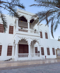 A historical heritage building made of clay in Saudi Arabia, Al-Ahsa (the first princely school). clear sky