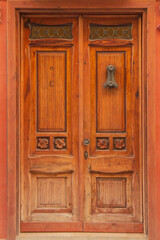  wooden door with floral elements