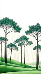 Blue Pine Trees in a Winter Wonderland