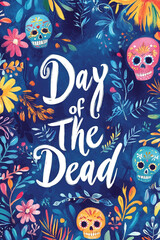Day of the Dead, greeting banner, Mexican colorful skulls. Mexican, hispanic ceramic pottery Day of the Dead ,Dia de los Muertos, skulls	