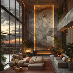 restaurant in the evening