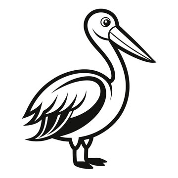 recommend clip art: Solid color Pelican animal vector design