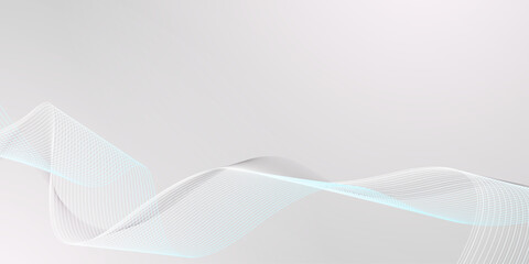 Modern abstract background in gray white colors with flowing shiny lines. Digital future technology concept. Vector illustration