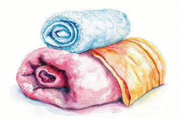 A pair of towels stacked on top of each other