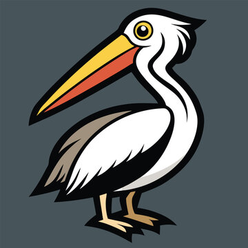 recommend clip art: Solid color Pelican animal vector design