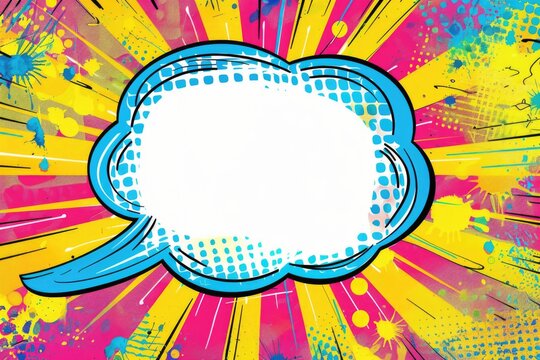 Colorful cartoon speech bubble with playful design, ideal for children's books or humorous illustrations