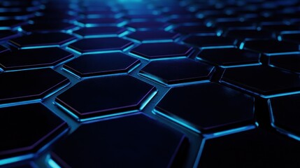 Obraz premium Abstract Blue Hexagon Pattern