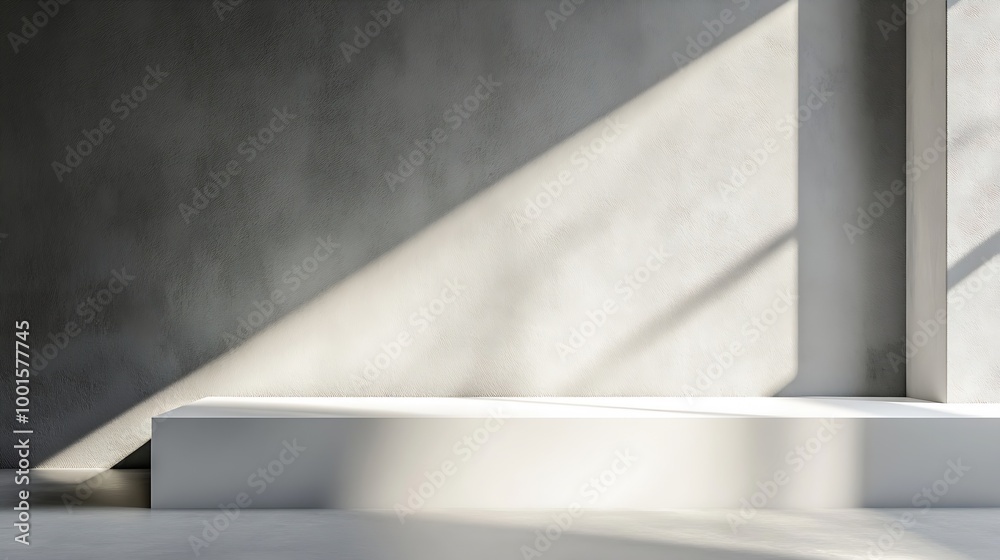 Leinwandbilder white abstract empty corner blank table studio shot empty table white podium with spotlight and brig