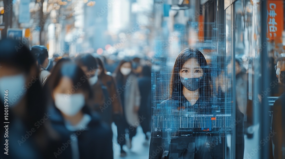 Poster cctv ai facial recognition camera zoom in recognizes person elevated security camera surveillance fo