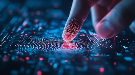 Concept of cyber security digital technology business people use fingerprints to access personal cybersecurity keeping users personal information safe secure internet access : Generative AI