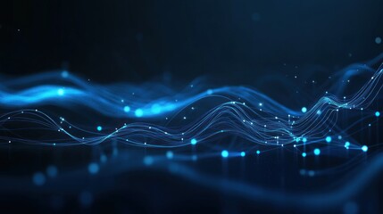 Abstract Blue Digital Wave