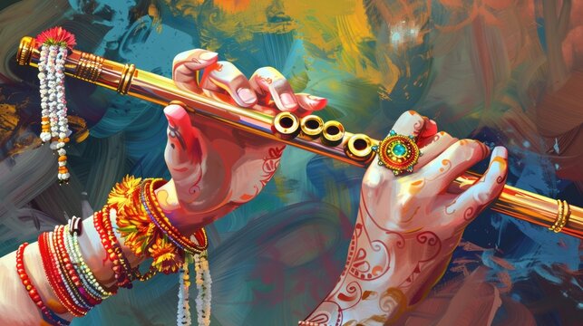 A person holding a flute and blowing into the mouthpiece, likely in a musical performance or practice