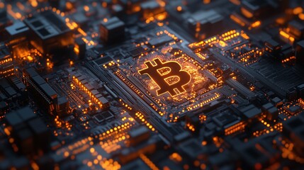 advanced cryptocurrency blockchain network visualization as part of an innovative bitcoin mining concept, providing digital artwork for tech enthusiasts in the digital finance space