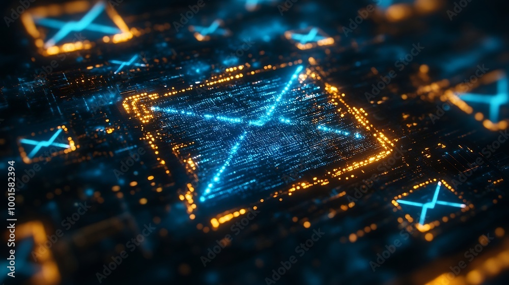 Fototapete Email Protection Security from Spam virus Internet network Secure data email Security protection notification on internet letter security protect junk and trash mail and compromised in : Generative AI