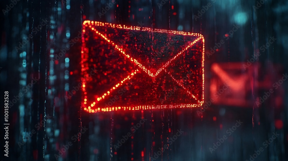 Poster threat phishing malicious danger hack warning mail thief scam alert safety letter technology online 