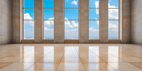 Architectural Background With Triangular Patterns And Reflections