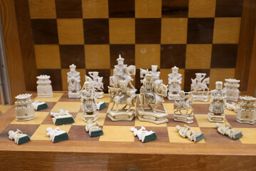 Oriental chess game made of ivory